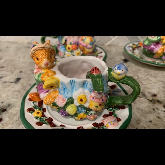 mercuries | Other | Garden Party Tea Set 6 Piece Bunny Rabbit Easter ...